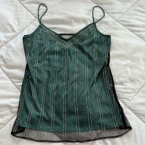 Metaphor Green Fishnet Blouse Size Medium